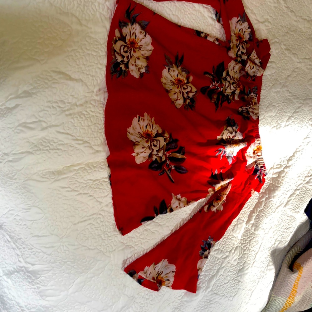 Off the shoulders red blouse